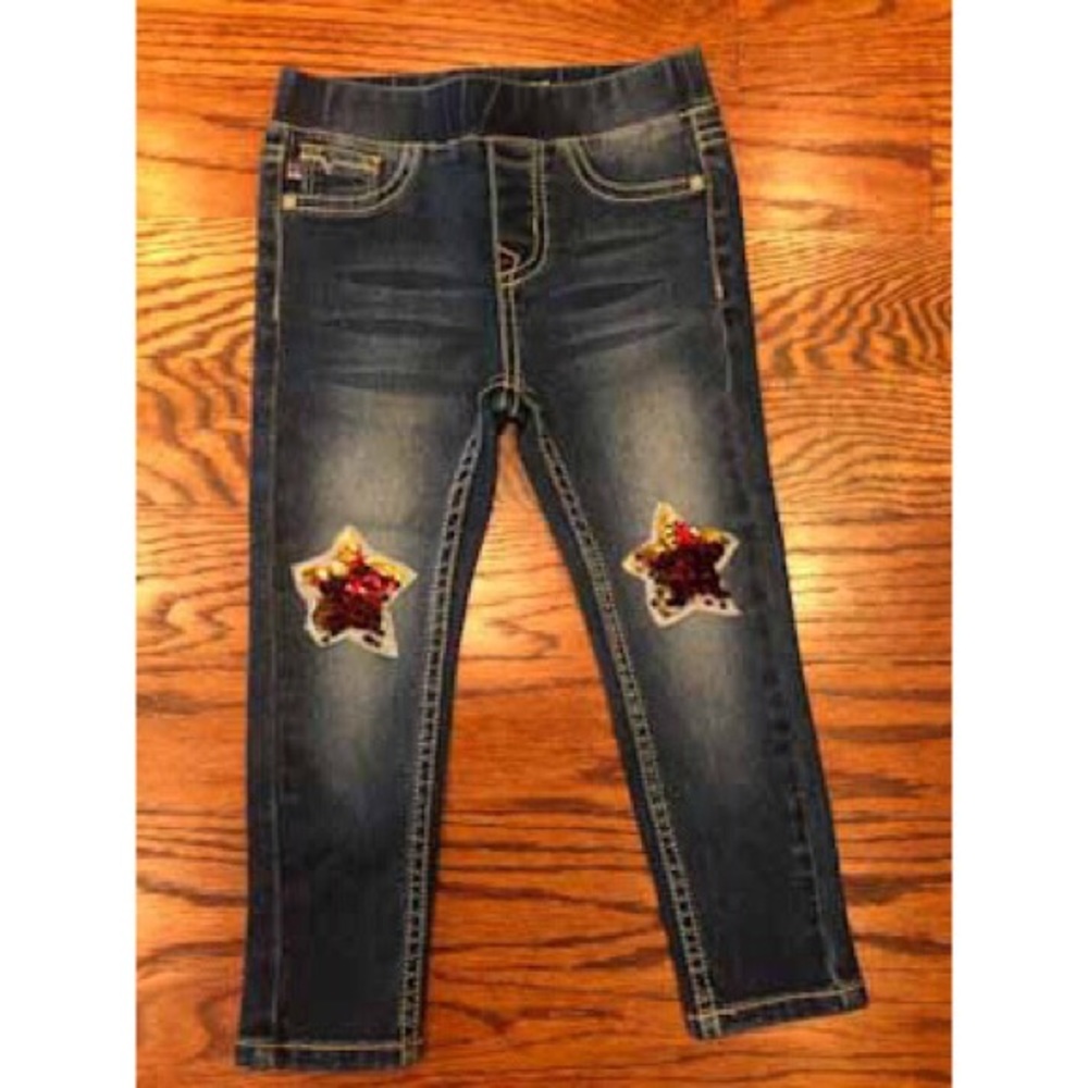 NWOT Vigoss girl stretch jeans w star sequin patch